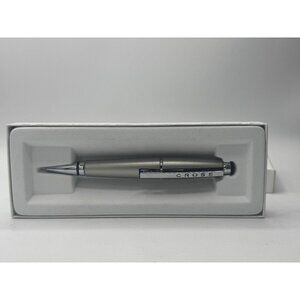 Cross Edge Matte Silver Extendable Roller Ball Pen With Case. Pre-Owned.‎